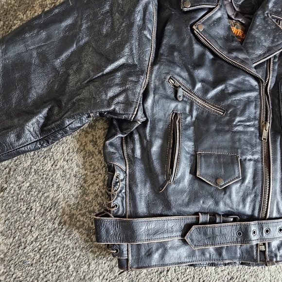 Vintage Unik Biker Jacket USA  Zip Outer Liner  XXL  Chest 44" - Picture 3 of 10